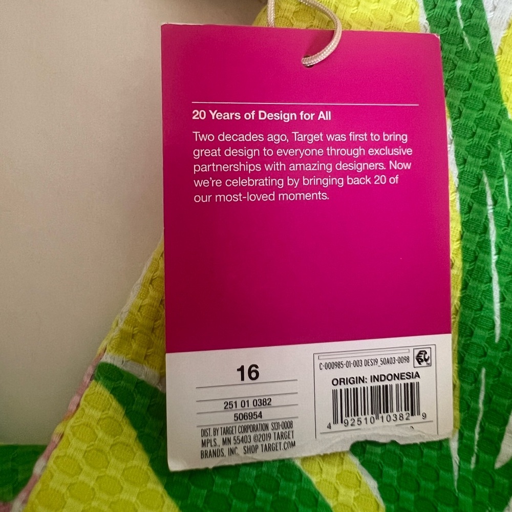 Lilly Pulitzer for Target Shift ‘Fan Dance’ Pink/Green Topical Summer Dress NWT - Picture 11 of 16